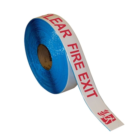 Superior Mark Floor Marking Message Tape, 2in x 100Ft , FIRE EXIT KEEP CLEAR IN-40-978